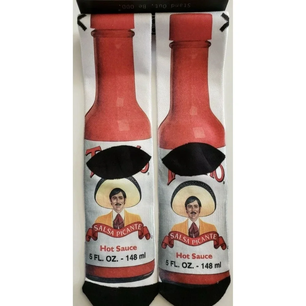 NEW! Odd Sox Tapatio Salsa Picante‎ Hot Sause Socks Men's Shoe *Size 6-13